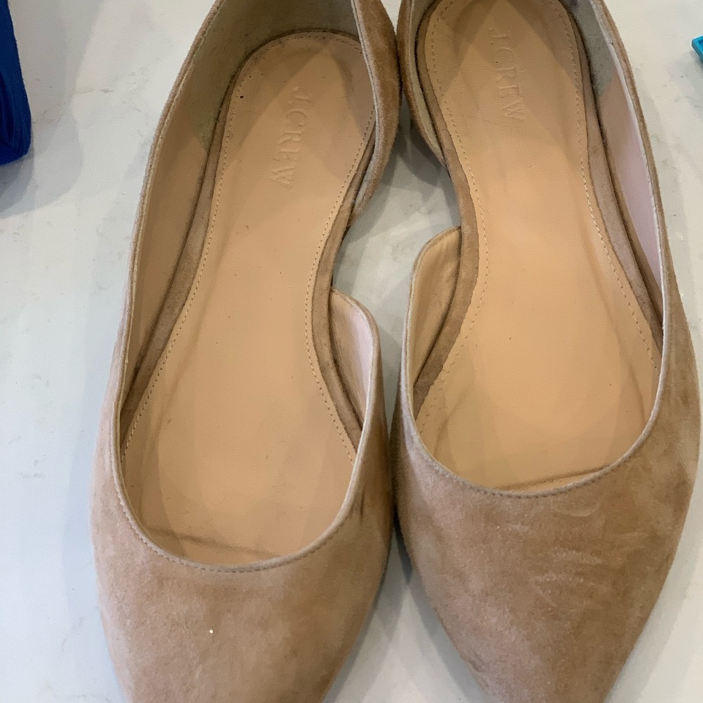 J Crew Suede Tan/Neutral Flats - 8